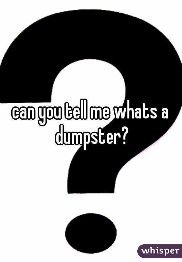 can you tell me whats a dumpster?