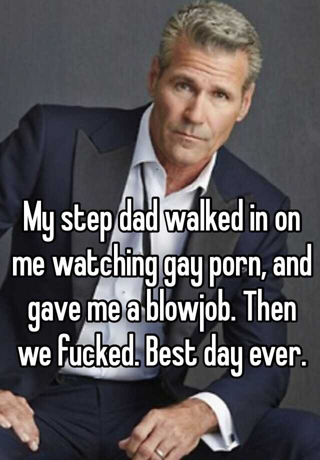 My Step Dad Walked In On Me Watching Gay Porn And Gave Me A Blowjob Then We Fucked Best Day Ever