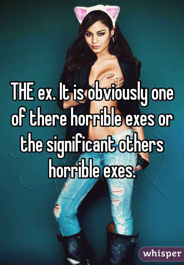THE ex. It is obviously one of there horrible exes or the significant others horrible exes. 