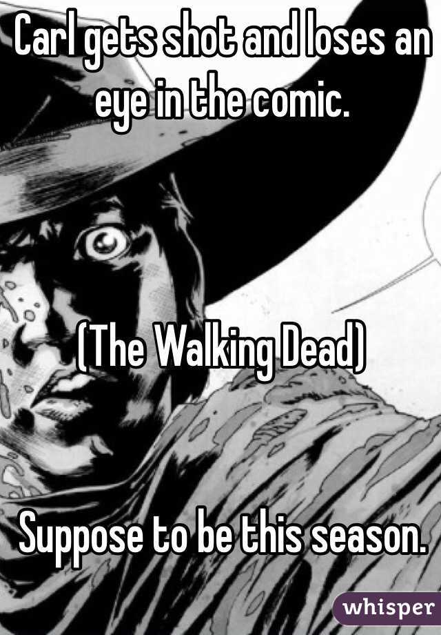 Carl gets shot and loses an eye in the comic.



 (The Walking Dead)


Suppose to be this season. 