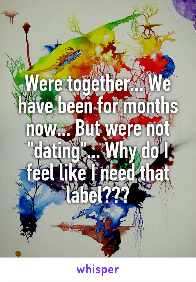 Were together... We have been for months now... But were not "dating"... Why do I feel like I need that label???