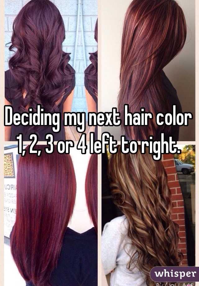 Deciding my next hair color 1, 2, 3 or 4 left to right.