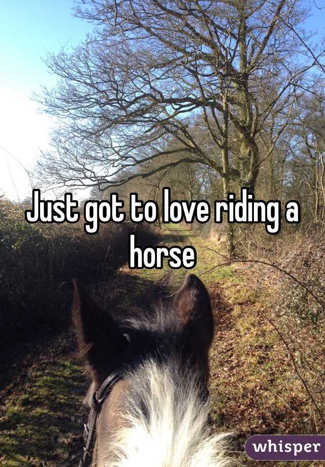 Just got to love riding a horse
