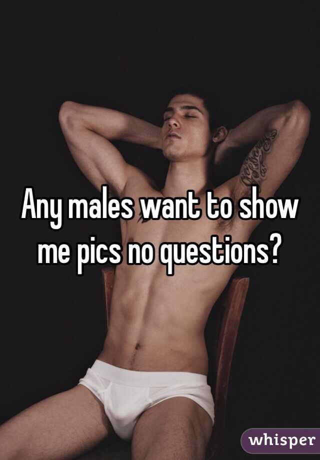 Any males want to show me pics no questions?