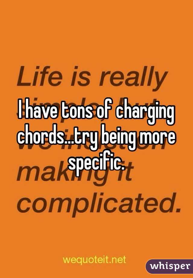 I have tons of charging chords...try being more specific.