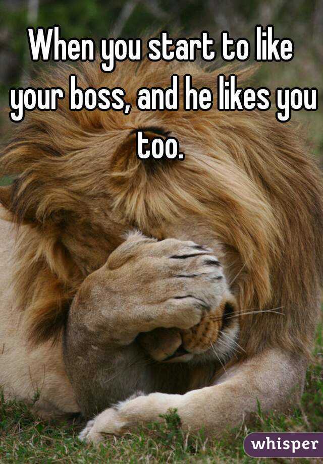 When you start to like your boss, and he likes you too. 
