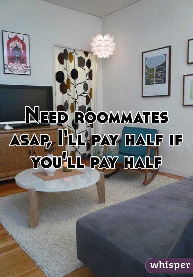 Need roommates asap, I'll pay half if you'll pay half