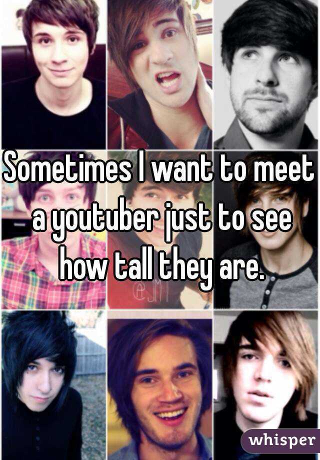 Sometimes I want to meet a youtuber just to see how tall they are.
