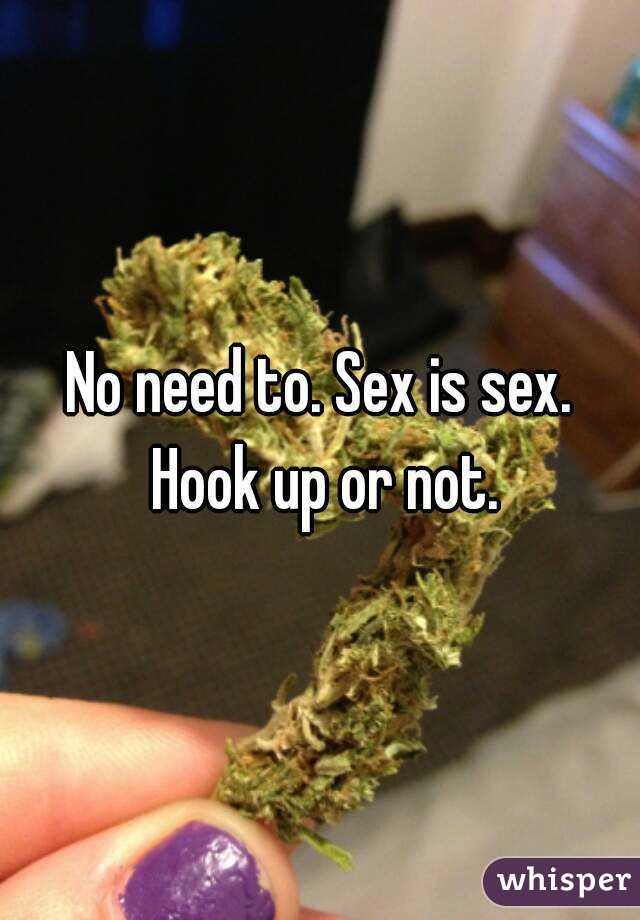 No need to. Sex is sex. Hook up or not.