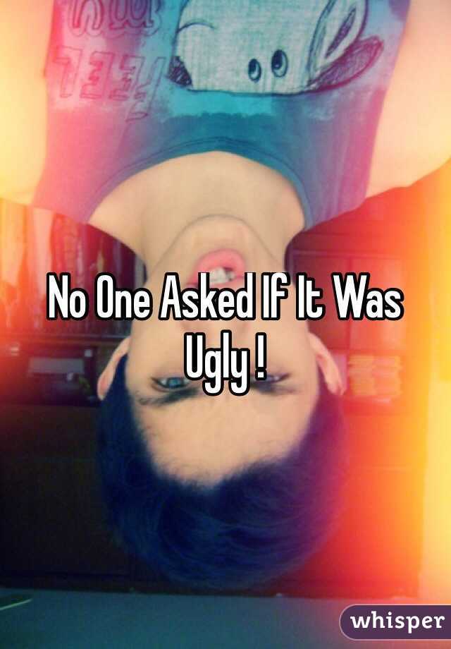 No One Asked If It Was Ugly ! 
