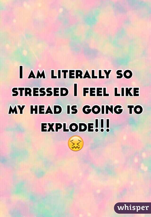 I am literally so stressed I feel like my head is going to explode!!!
😖