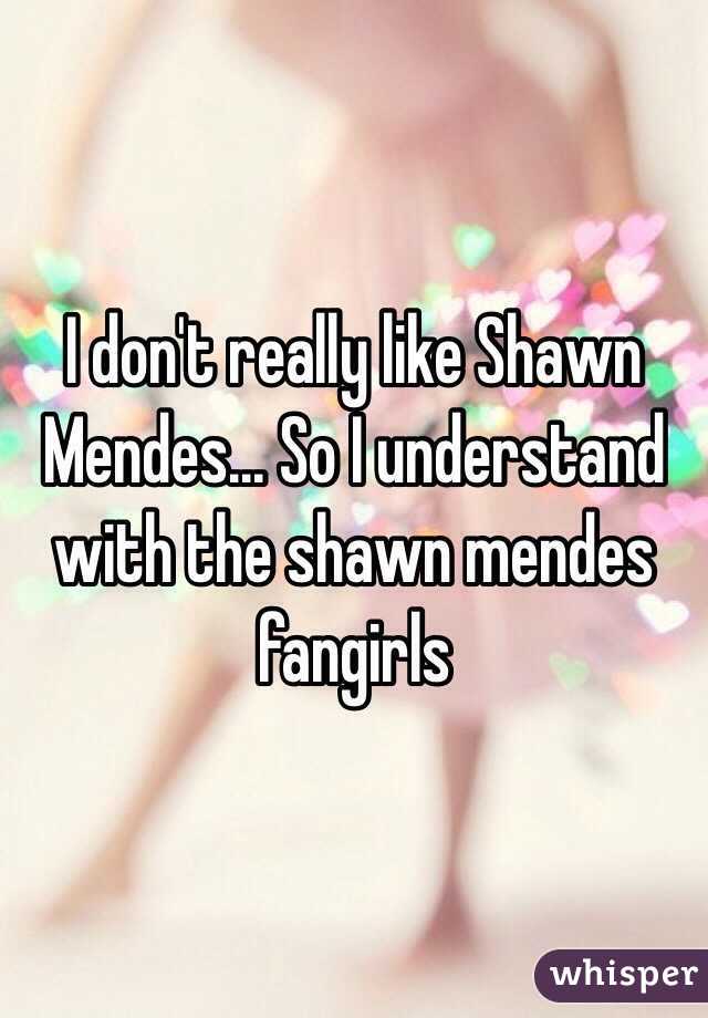I don't really like Shawn Mendes... So I understand with the shawn mendes fangirls