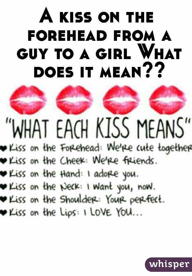 A kiss on the forehead from a guy to a girl What does it mean??
