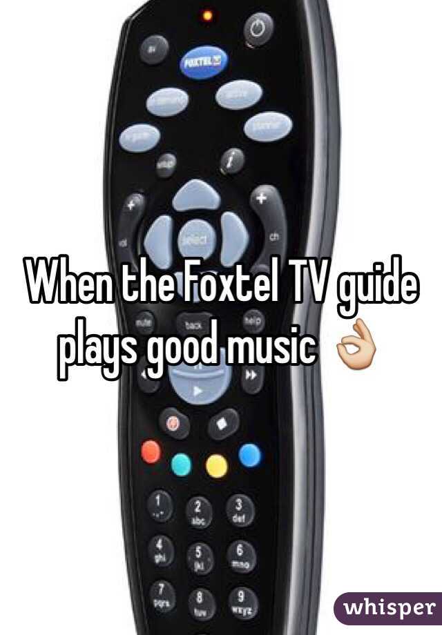 When the Foxtel TV guide plays good music ðŸ‘Œ