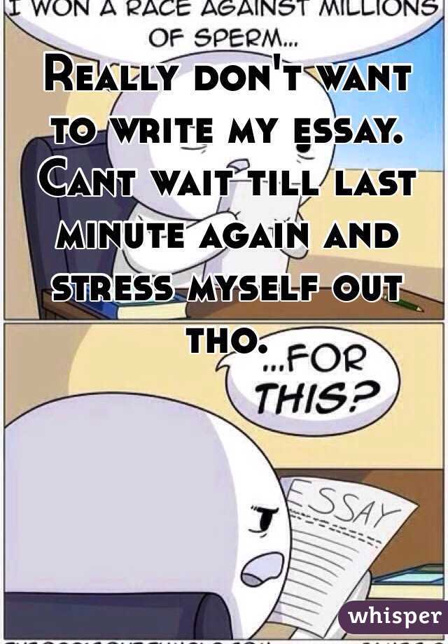 i don't wanna write my essay