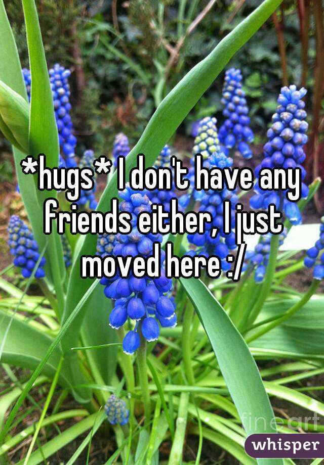 *hugs* I don't have any friends either, I just moved here :/