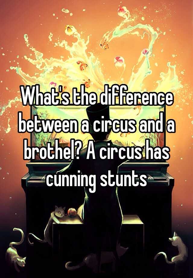 What's the difference between a circus and a brothel? A circus has