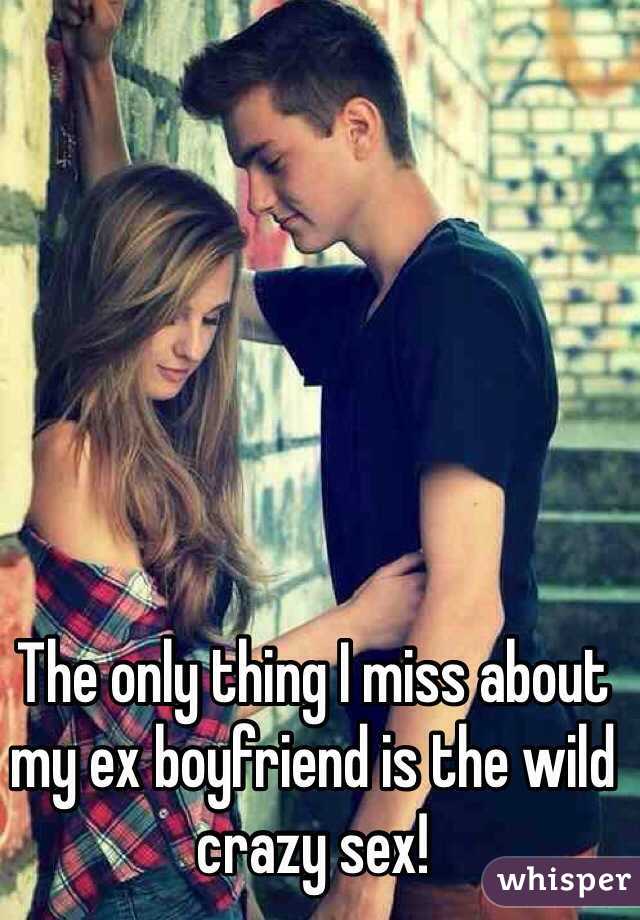 The only thing I miss about my ex boyfriend is the wild crazy sex! 