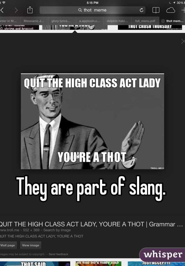 They are part of slang. 