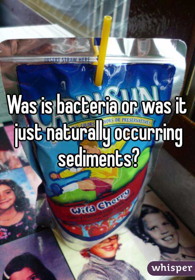 Was is bacteria or was it just naturally occurring sediments?