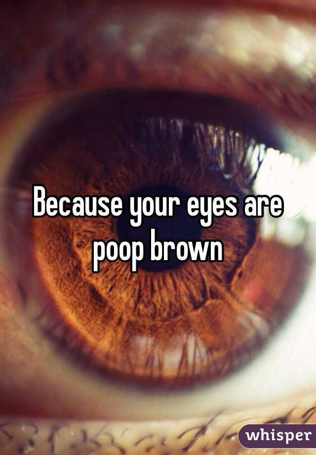 Because your eyes are poop brown