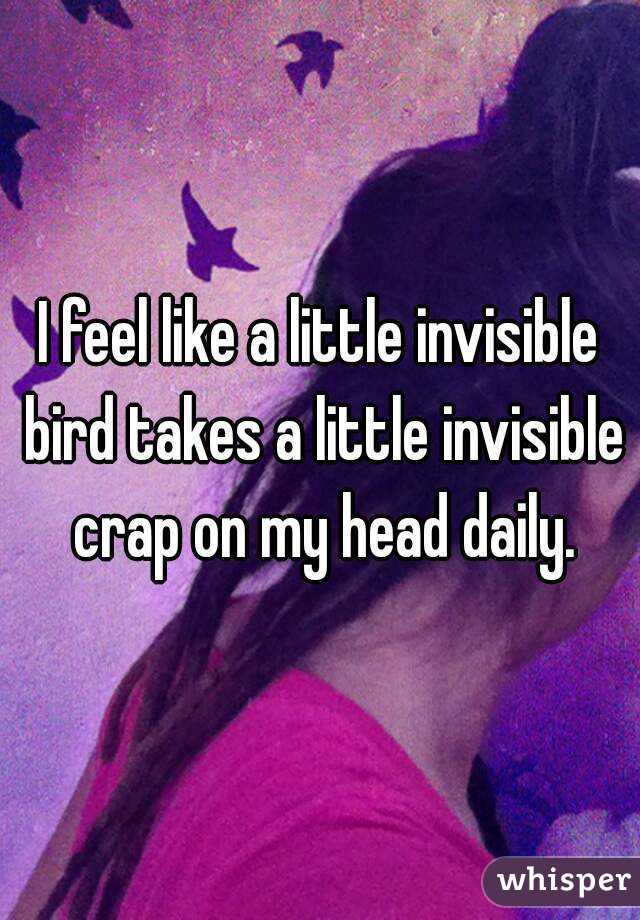 I feel like a little invisible bird takes a little invisible crap on my head daily.