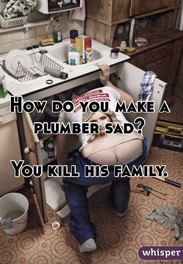 How do you make a plumber sad?

You kill his family.