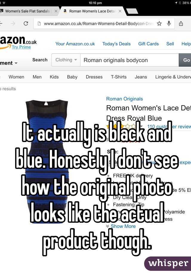 It actually is black and blue. Honestly I don't see how the original photo looks like the actual product though.