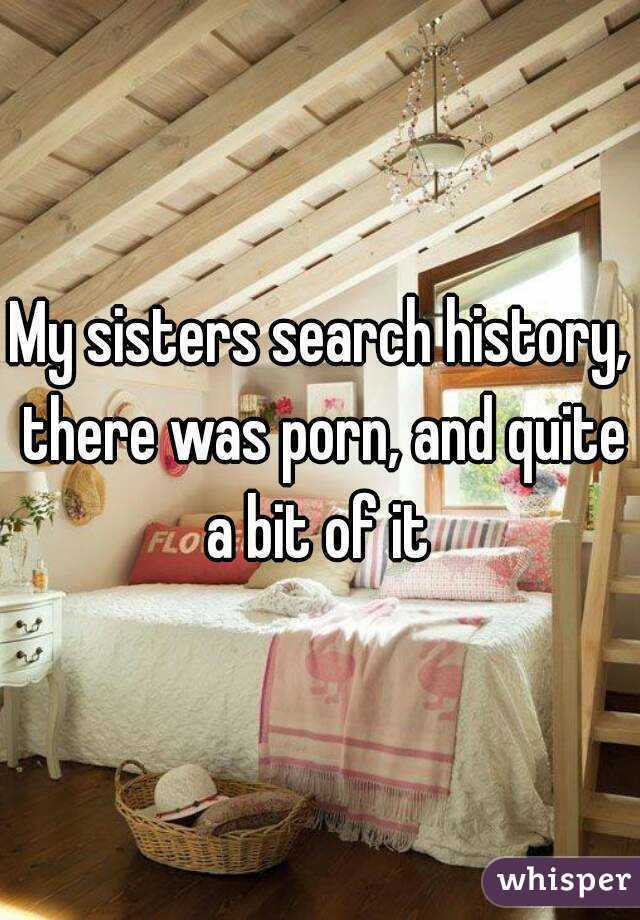 My sisters search history, there was porn, and quite a bit of it 