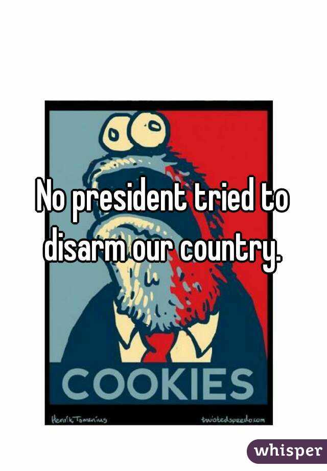 No president tried to disarm our country. 