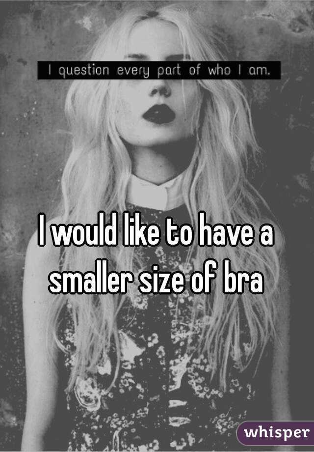 I would like to have a smaller size of bra 