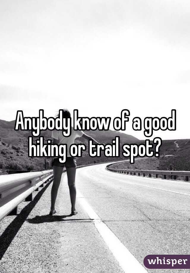 Anybody know of a good hiking or trail spot? 
