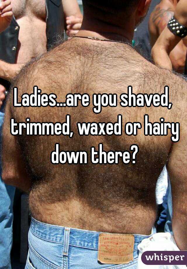 Ladies...are you shaved, trimmed, waxed or hairy down there?