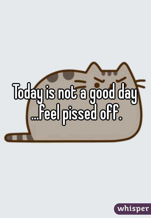 Today is not a good day ...feel pissed off.