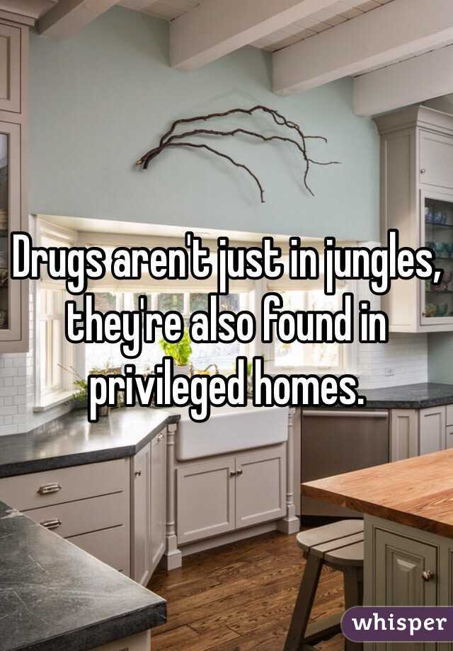 Drugs aren't just in jungles, they're also found in privileged homes.