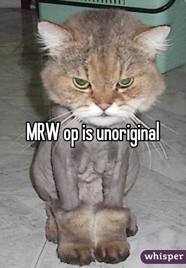 MRW op is unoriginal 