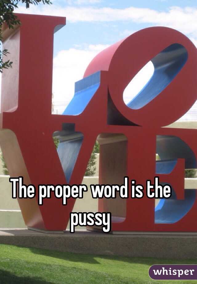 The proper word is the pussy 
