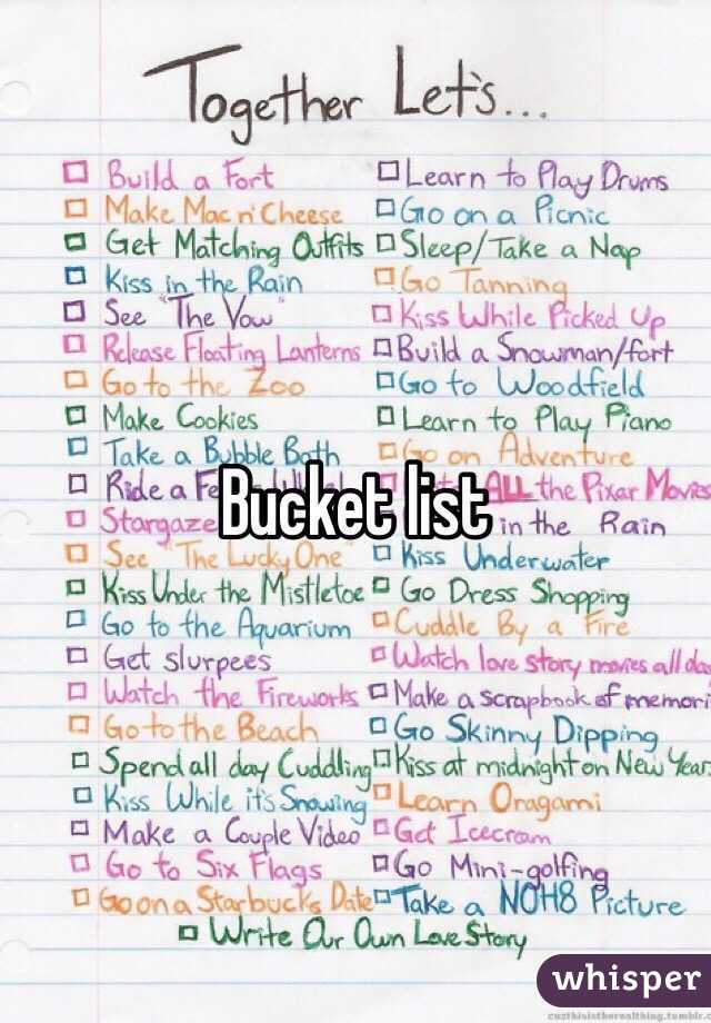 Bucket list 