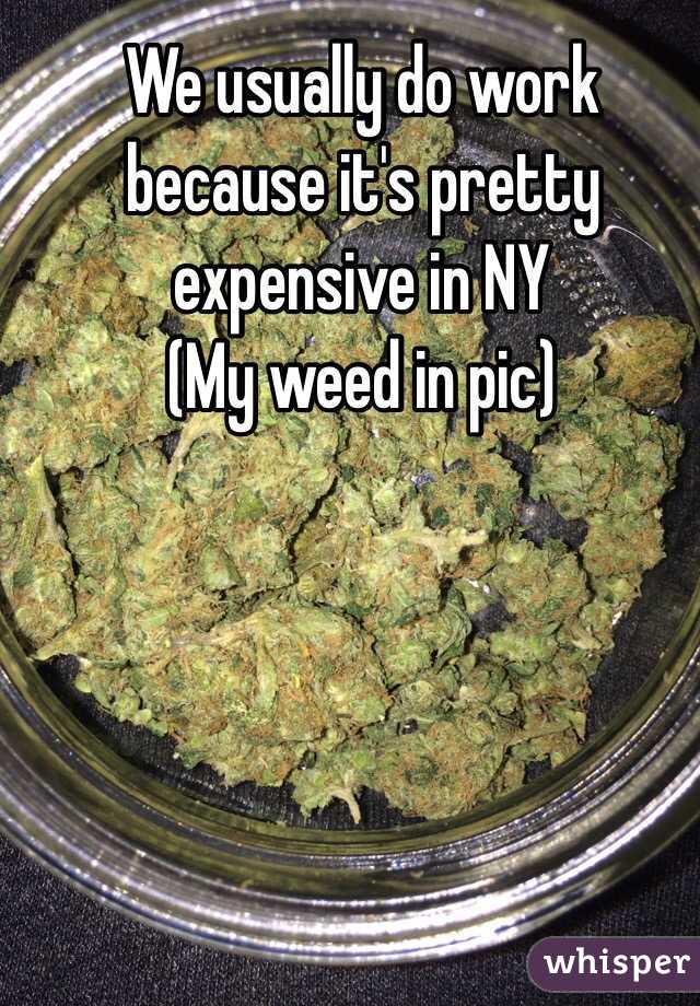 We usually do work because it's pretty expensive in NY
(My weed in pic)