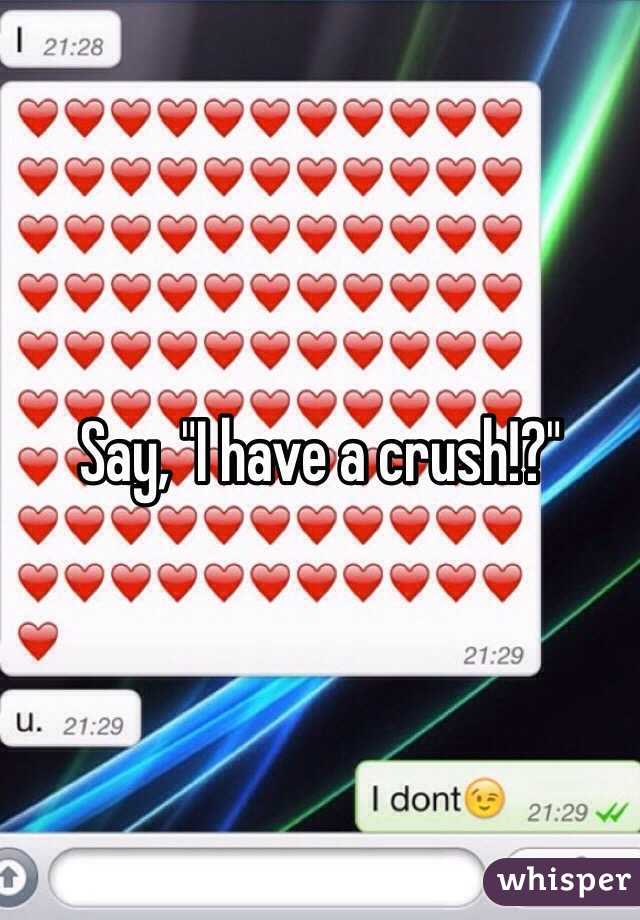 Say, "I have a crush!?"