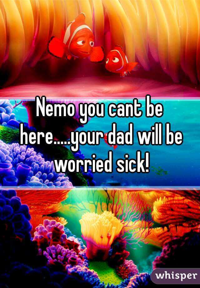 Nemo you cant be here.....your dad will be worried sick!