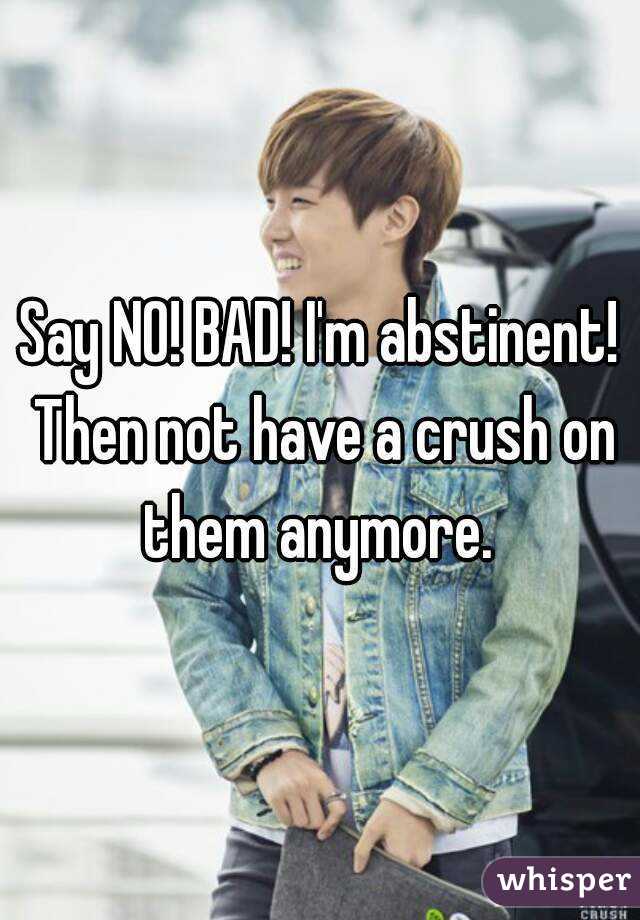 Say NO! BAD! I'm abstinent! Then not have a crush on them anymore. 