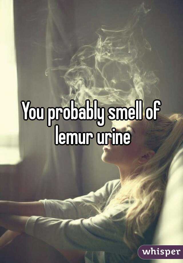 You probably smell of lemur urine