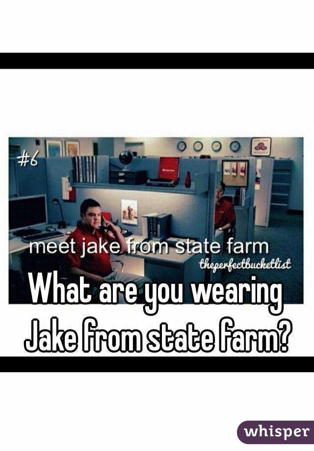 What are you wearing Jake from state farm?