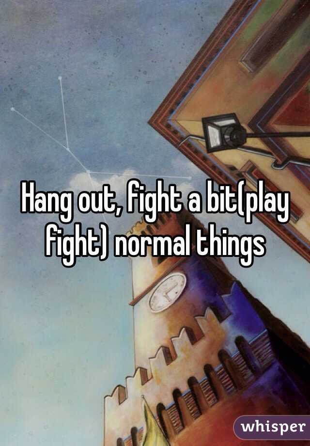Hang out, fight a bit(play fight) normal things 