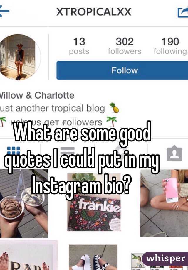 How to write my instagram bio