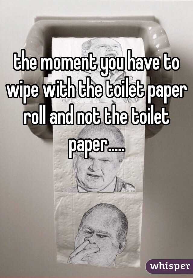the moment you have to wipe with the toilet paper roll and not the toilet paper.....