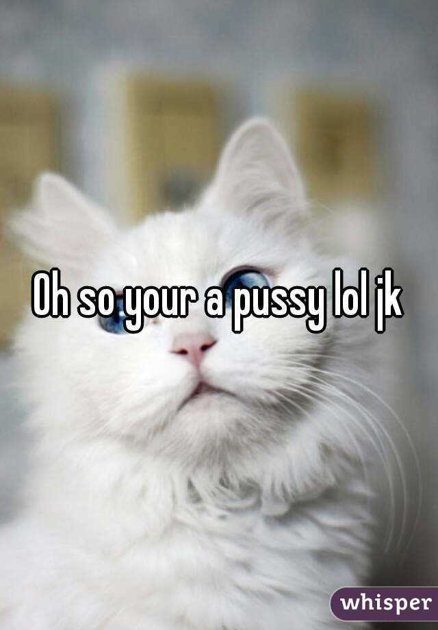 Oh so your a pussy lol jk