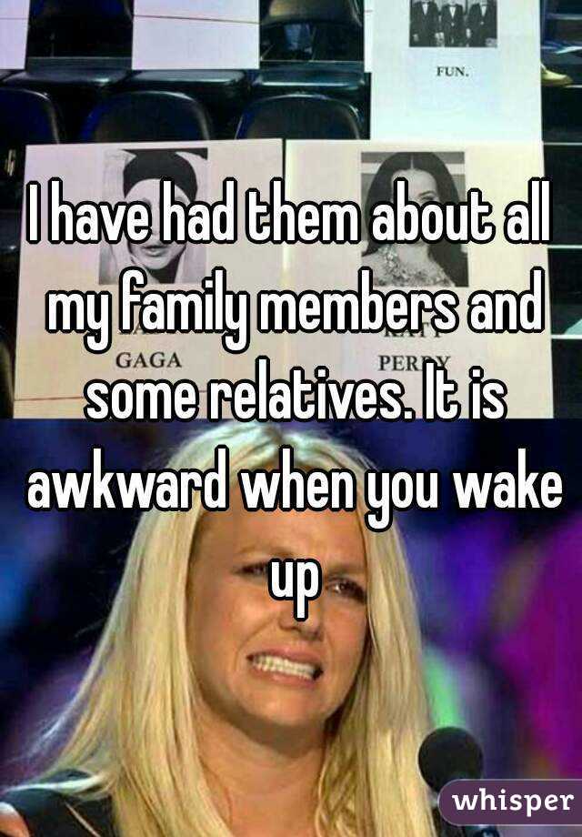 I have had them about all my family members and some relatives. It is awkward when you wake up