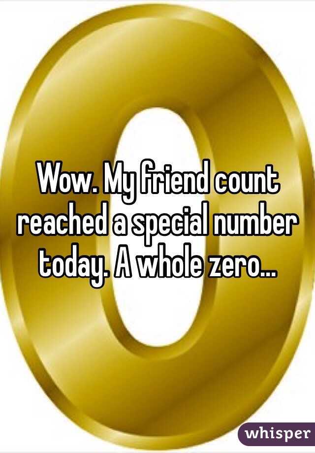 Wow. My friend count reached a special number today. A whole zero... 